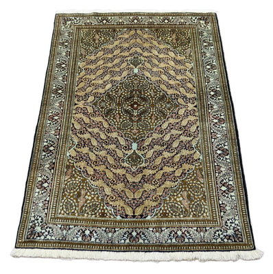 Alfombra de seda - Ghom Seda - Prima - 163 x 109 cm - azul oscuro