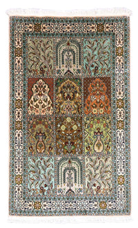 Alfombra de seda - Seda de Cachemira - 151 x 95 cm - turquesa