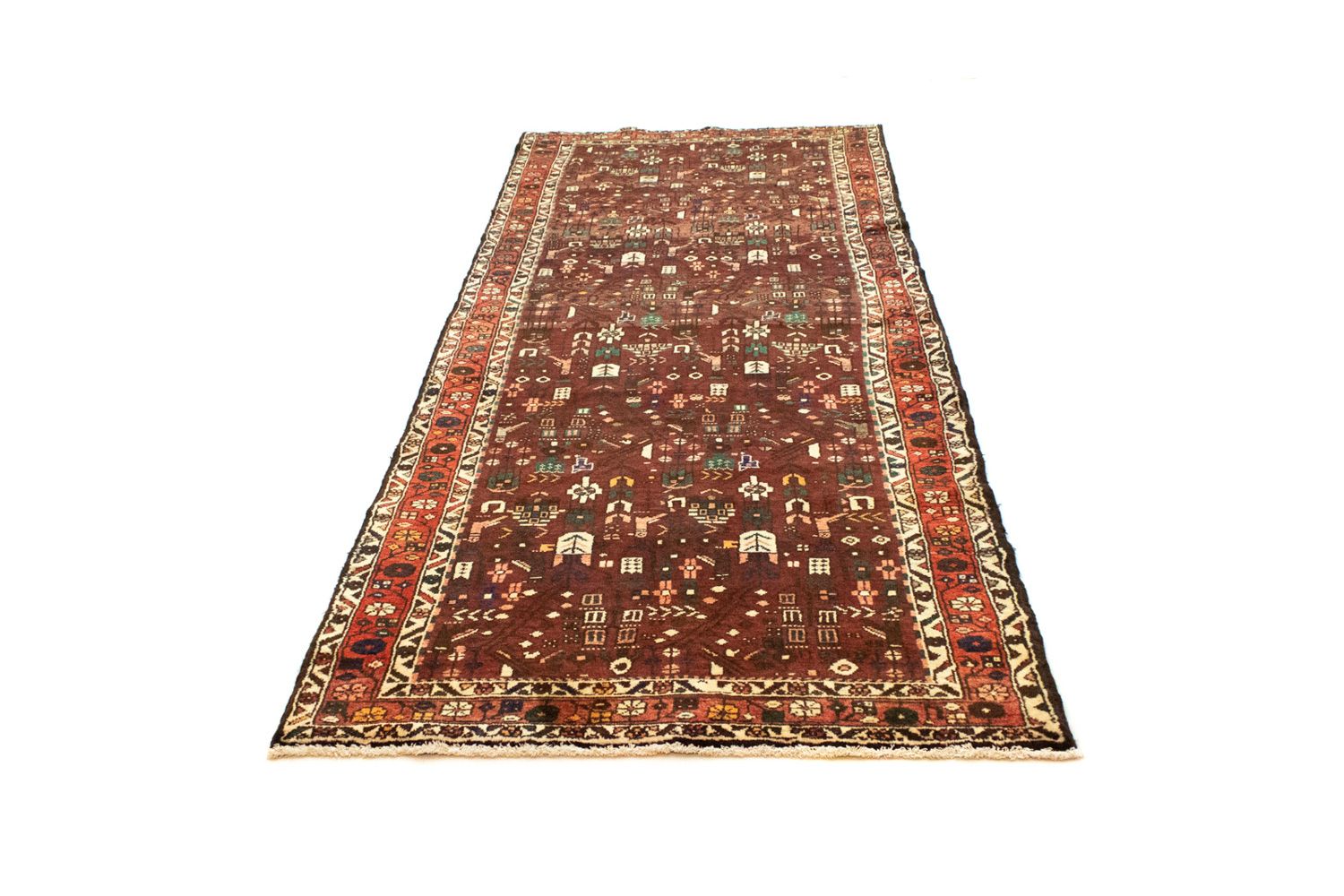 Alfombra de pasillo Alfombra persa - Nómada - 306 x 111 cm - marrón