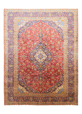 Alfombra persa - Keshan - 401 x 304 cm - rojo