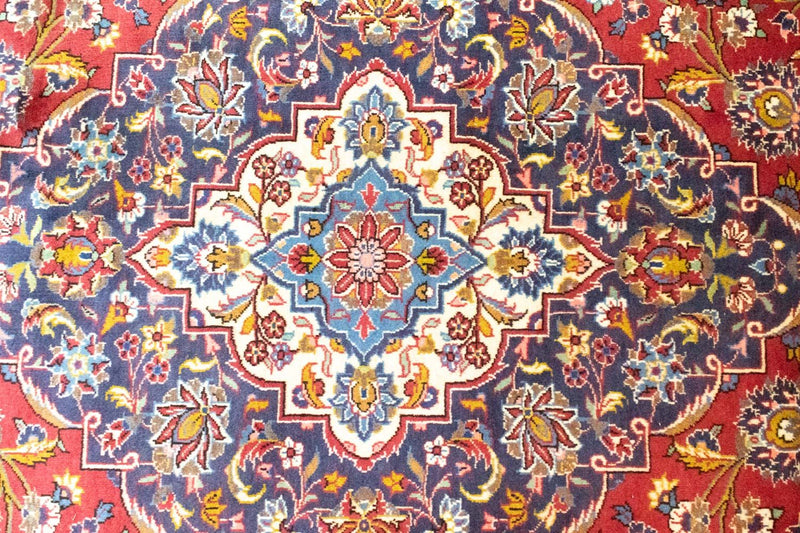 Alfombra persa - Keshan - 401 x 304 cm - rojo