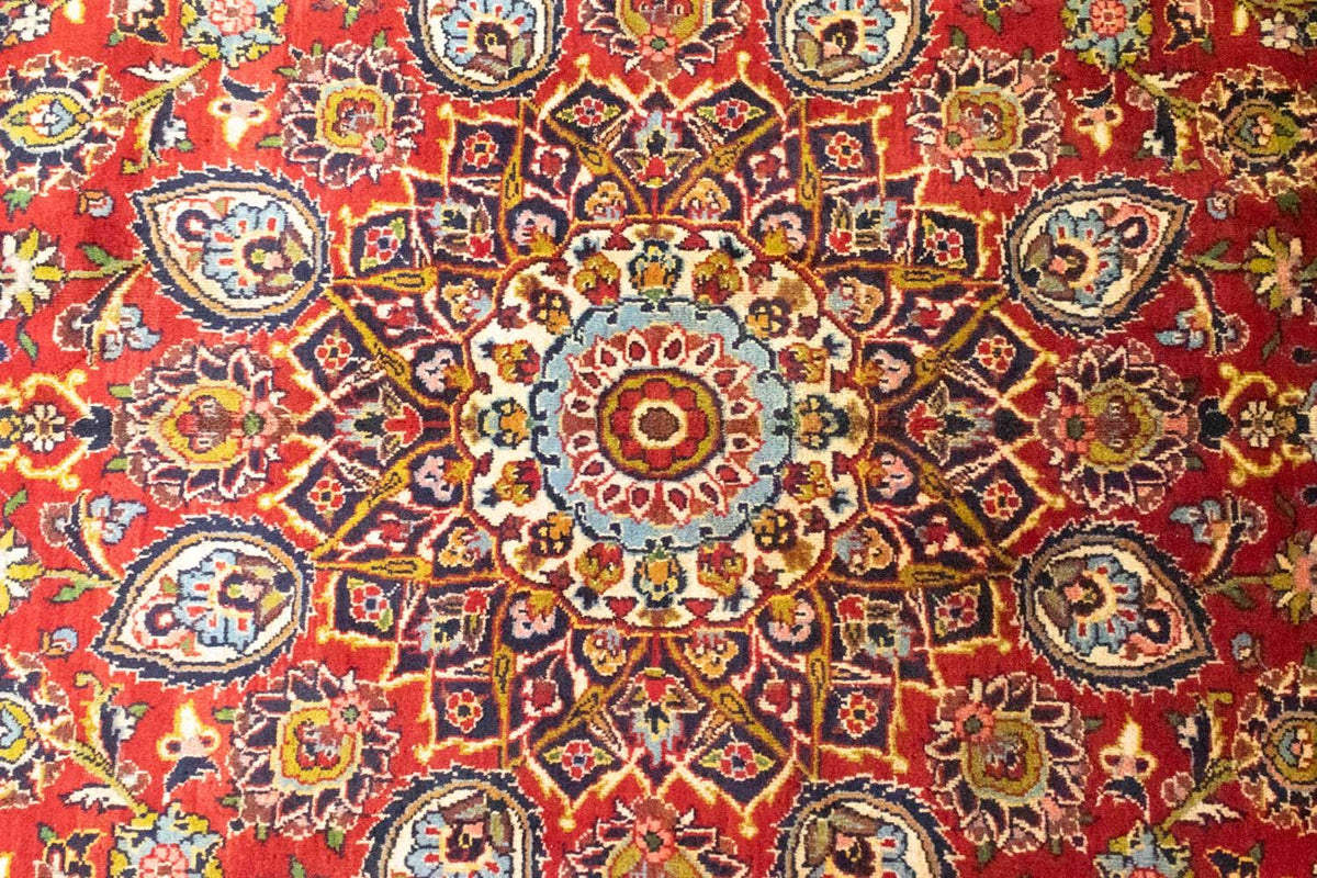 Alfombra persa - Keshan - 407 x 292 cm - rojo