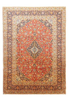Alfombra persa - Keshan - 382 x 270 cm - naranja