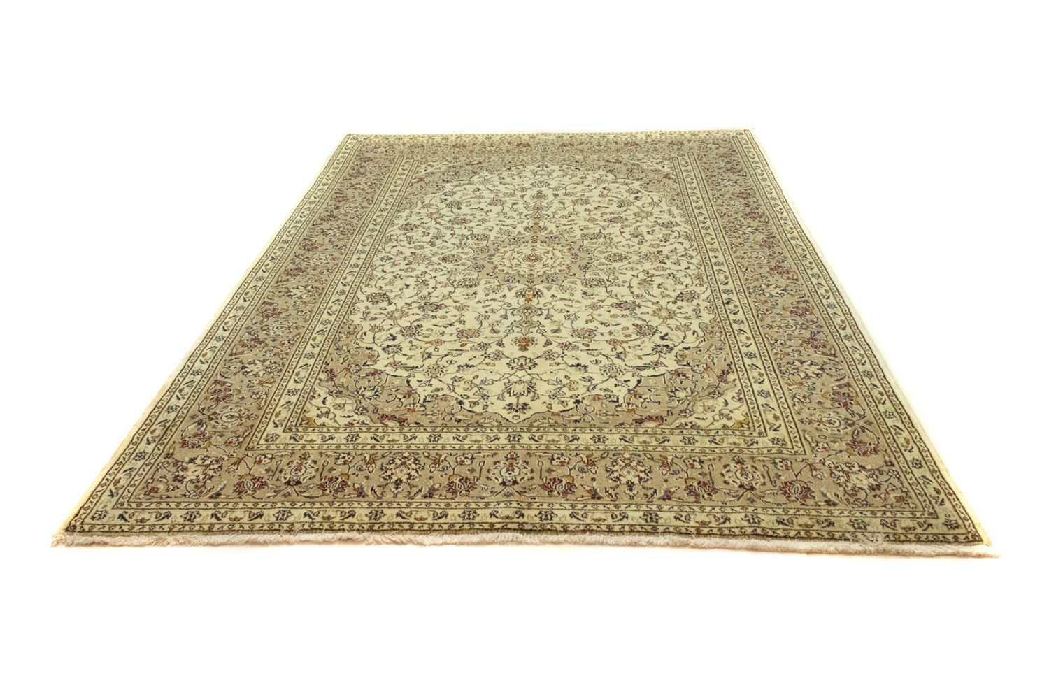 Alfombra persa - Keshan - 305 x 195 cm - beige