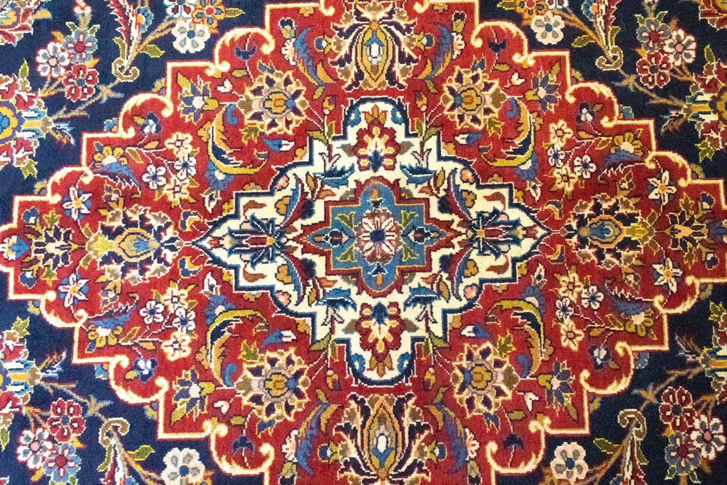 Alfombra persa - Keshan - 419 x 298 cm - azul