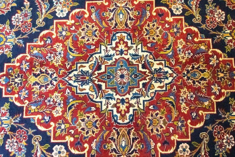 Alfombra persa - Keshan - 419 x 298 cm - azul