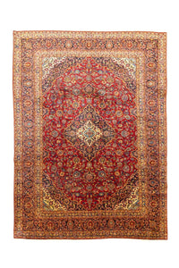 Alfombra persa - Keshan - 401 x 294 cm - rojo