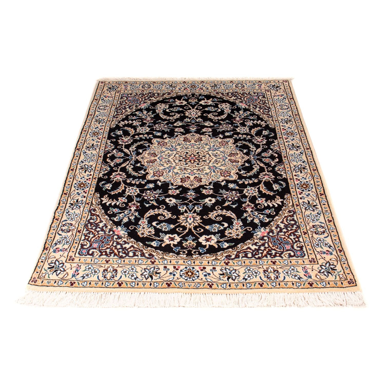 Alfombra Persa - Nain - Real - 156 x 98 cm - azul oscuro