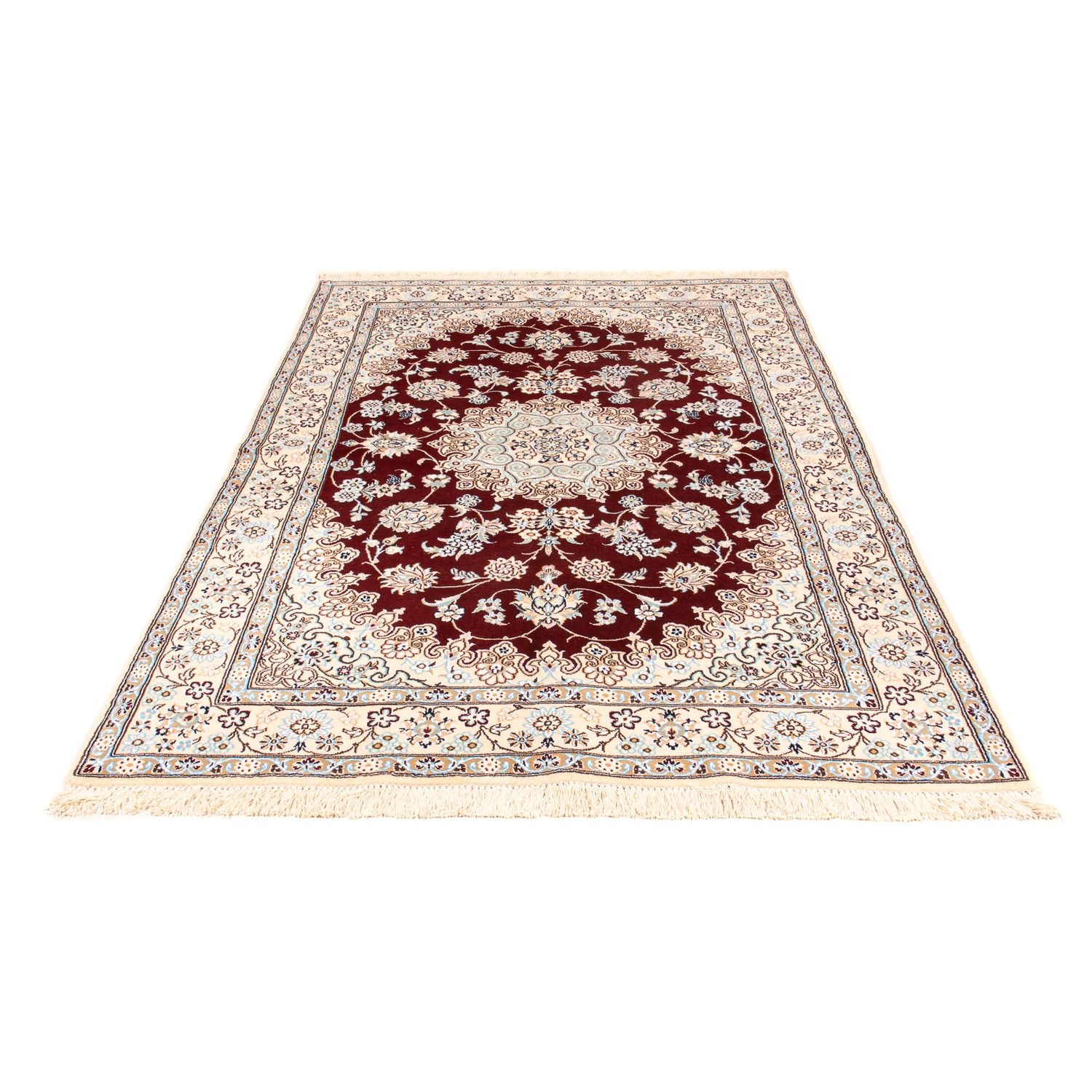 Alfombra Persa - Nain - Real - 241 x 153 cm - rojo oscuro