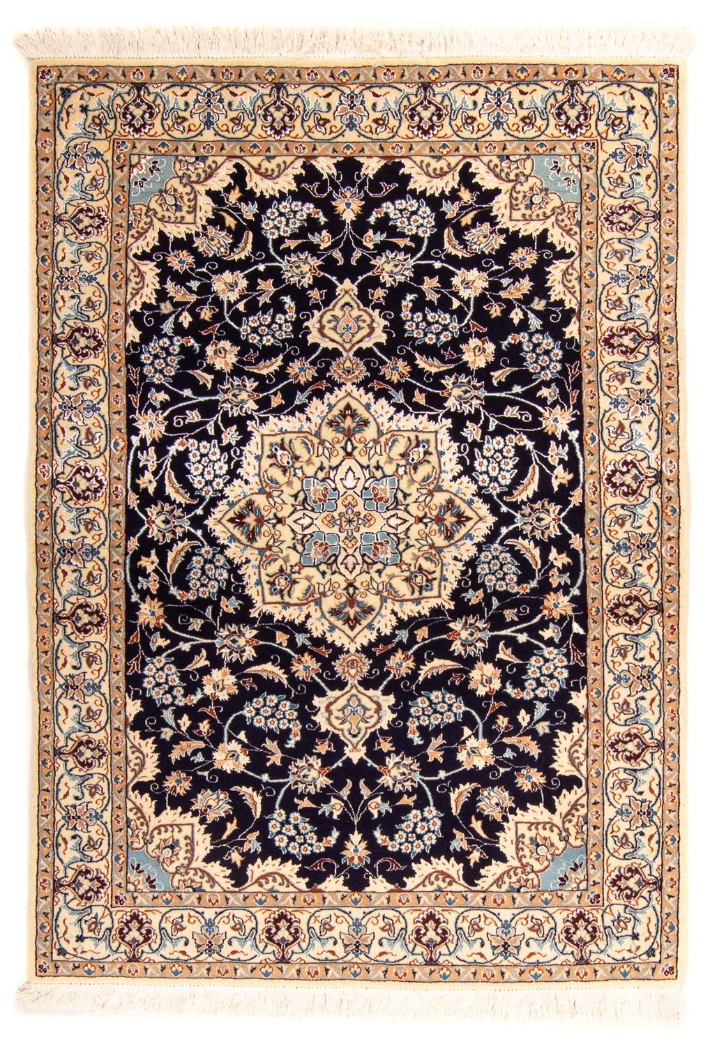 Alfombra Persa - Nain - Prima - 142 x 97 cm - azul oscuro