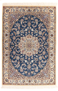 Alfombra Persa - Nain - Real - 148 x 100 cm - azul oscuro