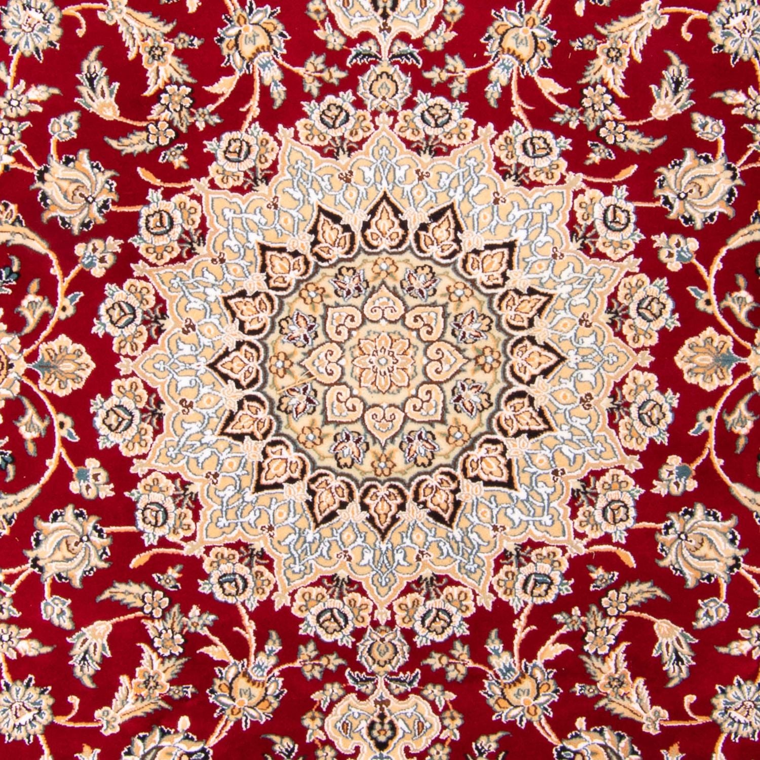 Alfombra Persa - Nain - Real - 306 x 197 cm - rojo oscuro
