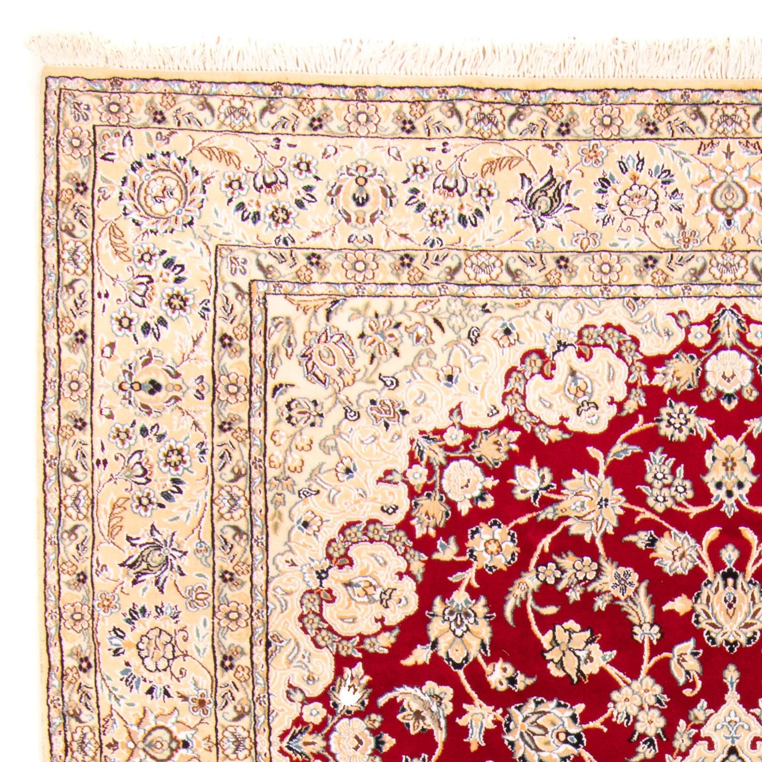 Alfombra Persa - Nain - Real - 306 x 197 cm - rojo oscuro