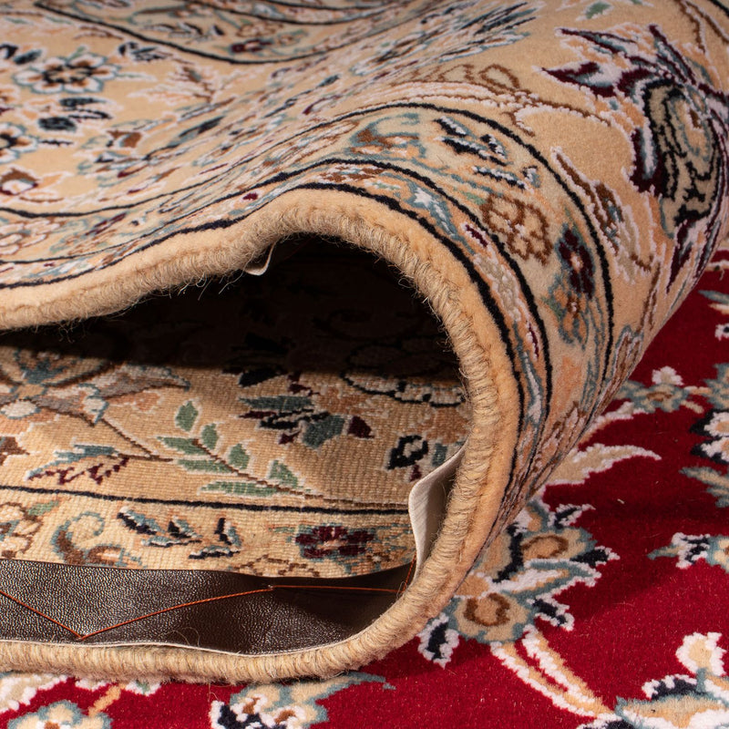 Alfombra Persa - Nain - Real - 306 x 197 cm - rojo oscuro