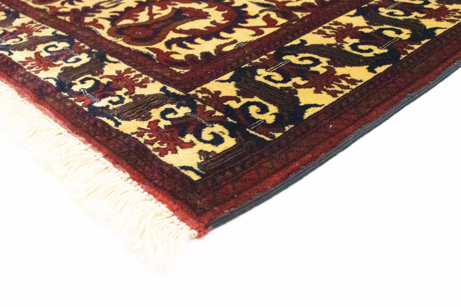 Alfombra afgana - 198 x 150 cm - rojo oscuro
