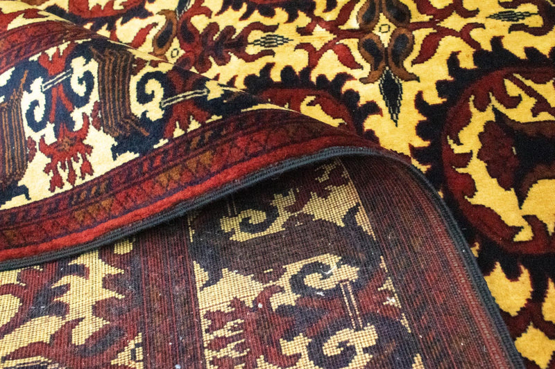 Alfombra afgana - 198 x 150 cm - rojo oscuro
