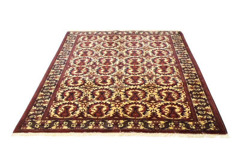 Alfombra afgana - 198 x 150 cm - rojo oscuro