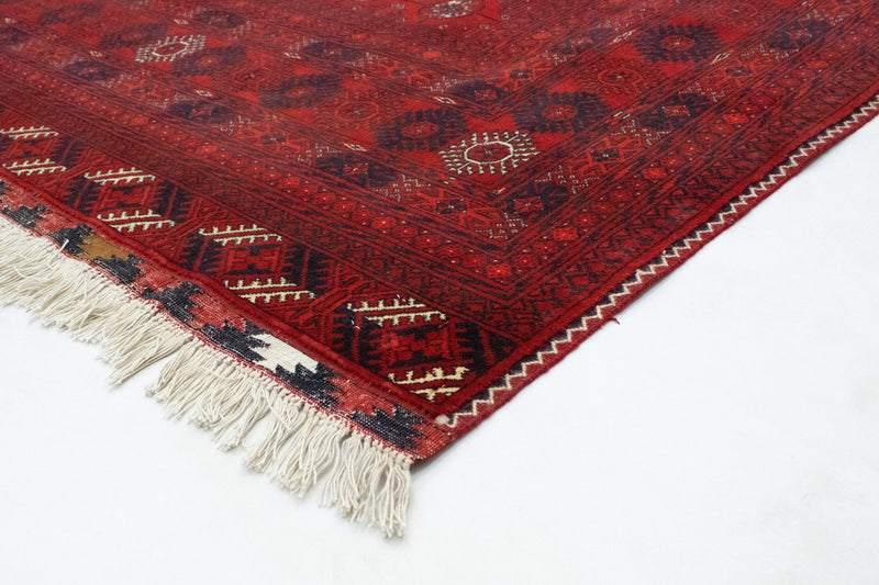 Alfombra afgana - Bukhara - 301 x 195 cm - rojo oscuro