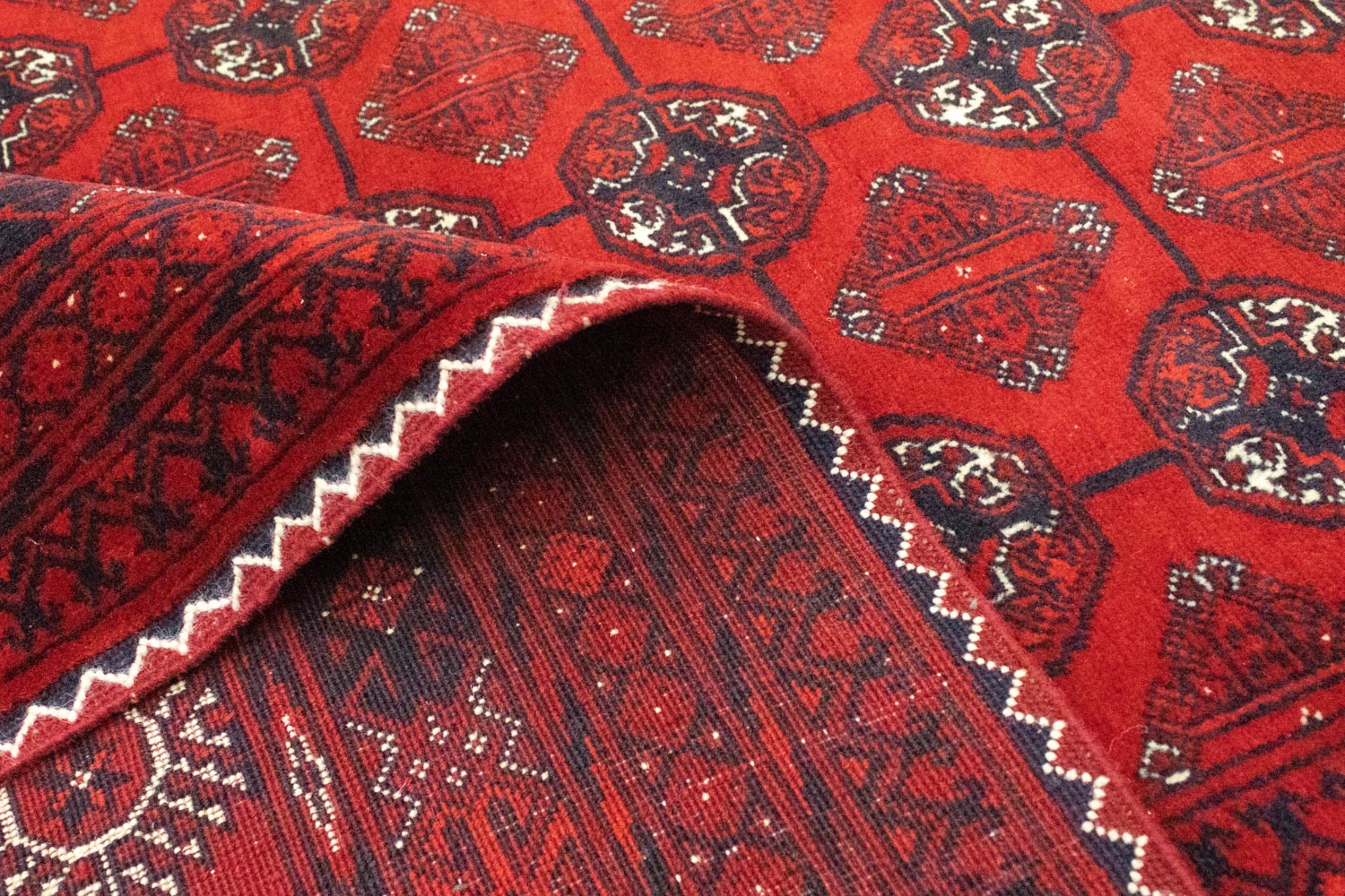 Alfombra afgana - Bukhara - 301 x 195 cm - rojo oscuro