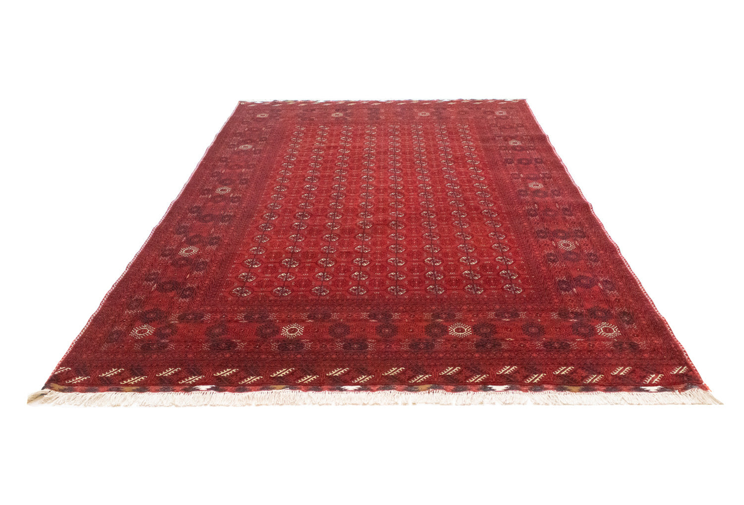 Alfombra afgana - Bukhara - 301 x 195 cm - rojo oscuro