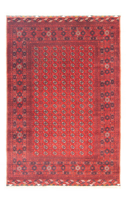 Alfombra afgana - Bukhara - 298 x 200 cm - rojo oscuro