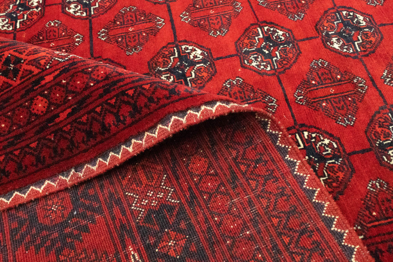 Alfombra afgana - Bukhara - 298 x 200 cm - rojo oscuro