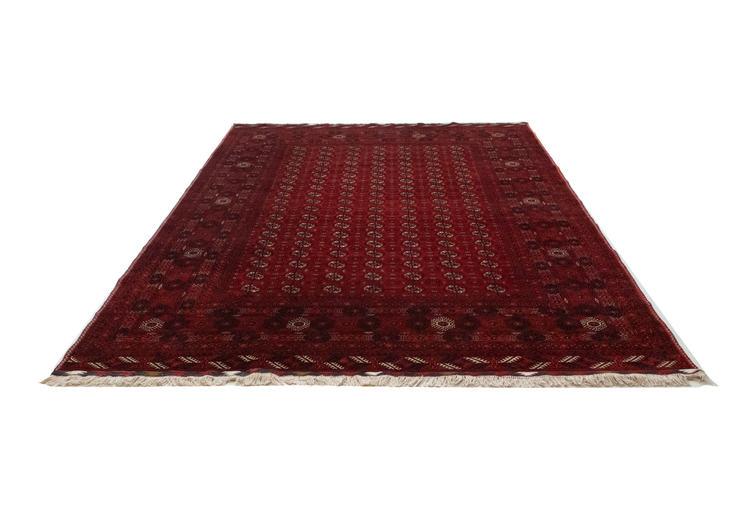 Alfombra afgana - Bukhara - 298 x 200 cm - rojo oscuro