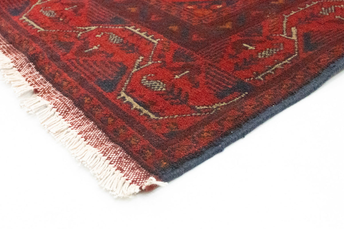 Alfombra de pasillo Alfombra afgana - Kunduz - 299 x 86 cm - rojo oscuro