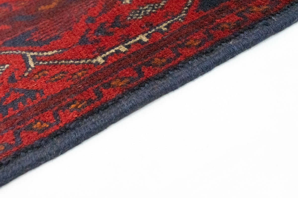 Alfombra de pasillo Alfombra afgana - Kunduz - 299 x 86 cm - rojo oscuro