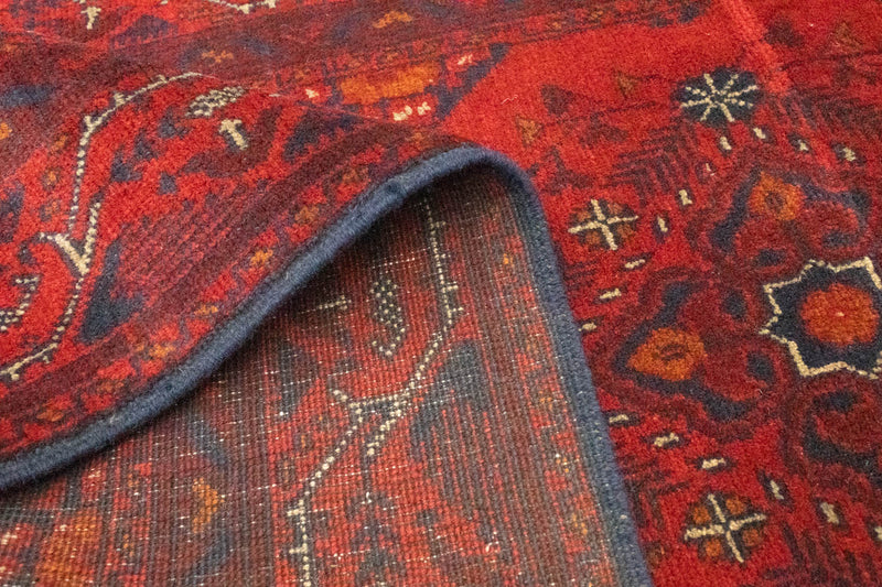 Alfombra de pasillo Alfombra afgana - Kunduz - 299 x 86 cm - rojo oscuro