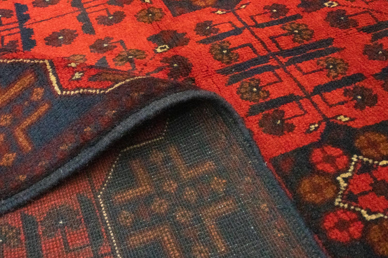 Alfombra afgana - Kunduz - 191 x 121 cm - azul oscuro