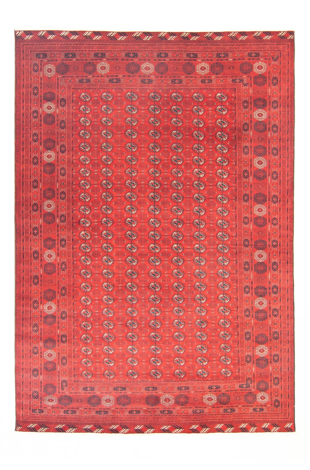 Alfombra afgana - Bukhara - 294 x 203 cm - rojo oscuro