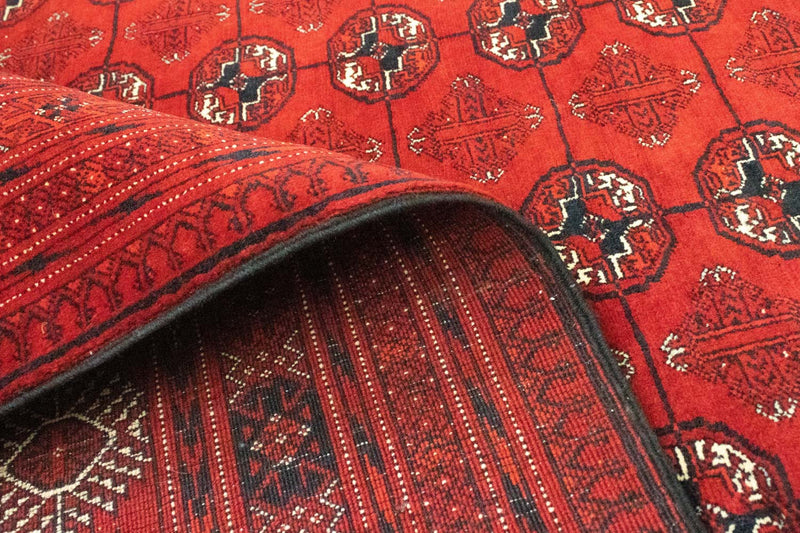 Alfombra afgana - Bukhara - 294 x 203 cm - rojo oscuro