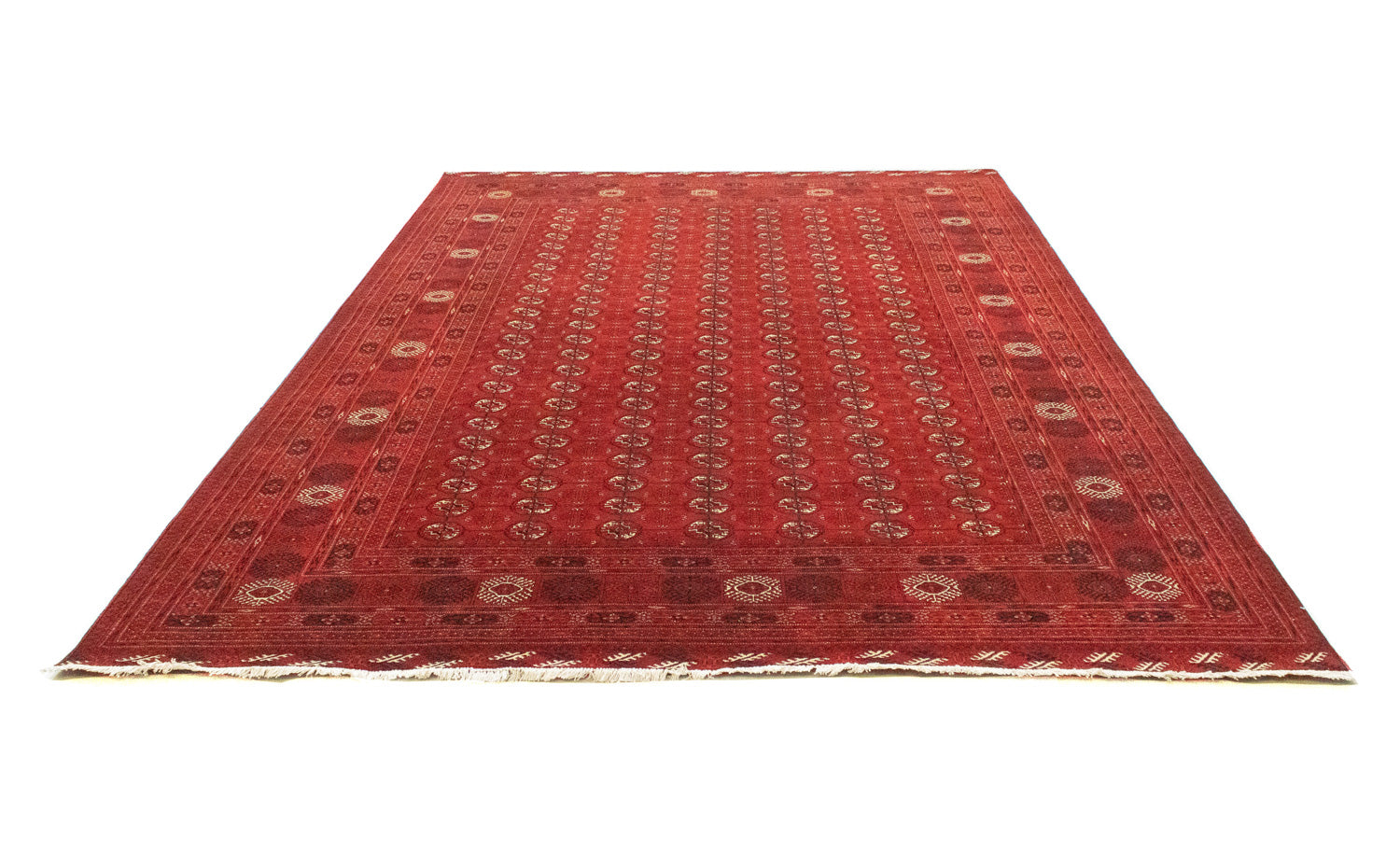 Alfombra afgana - Bukhara - 294 x 203 cm - rojo oscuro