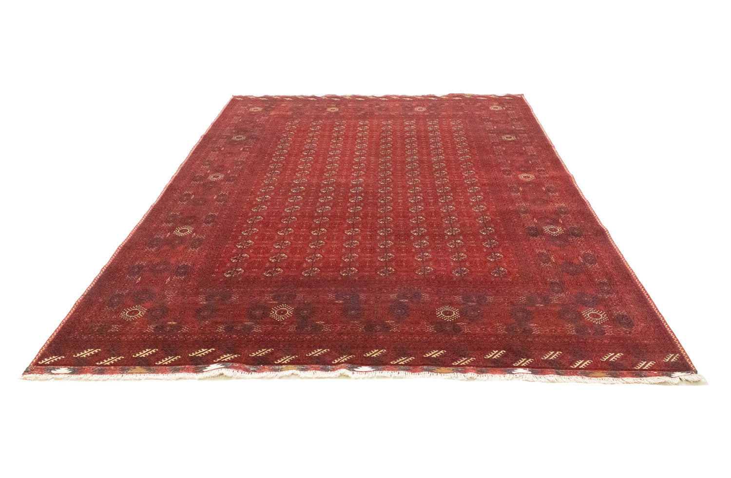 Alfombra afgana - Bukhara - 294 x 200 cm - rojo oscuro