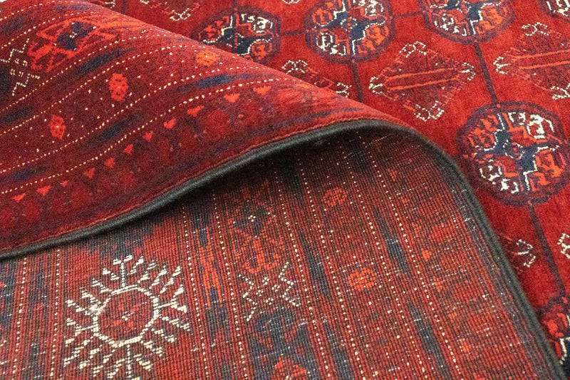 Alfombra afgana - Bukhara - 301 x 196 cm - rojo oscuro