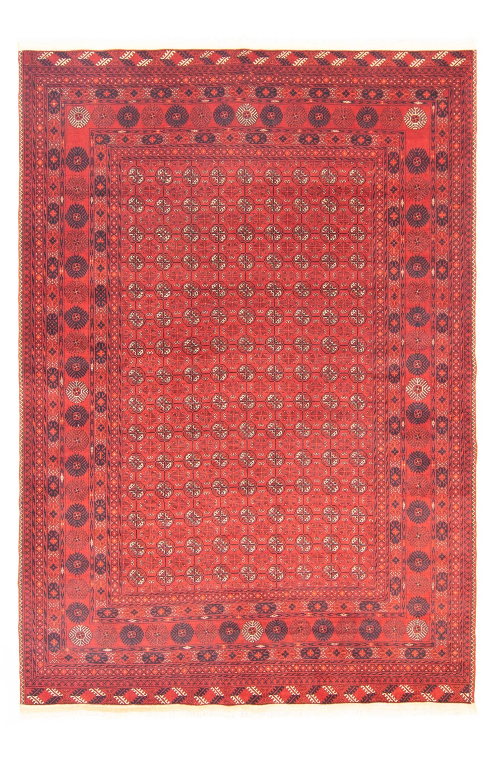 Alfombra afgana - Bukhara - 295 x 199 cm - rojo oscuro