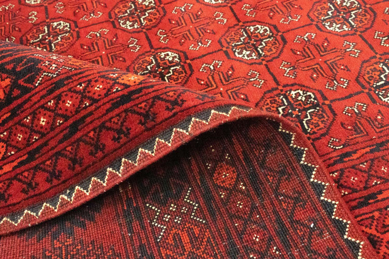 Alfombra afgana - Bukhara - 295 x 199 cm - rojo oscuro