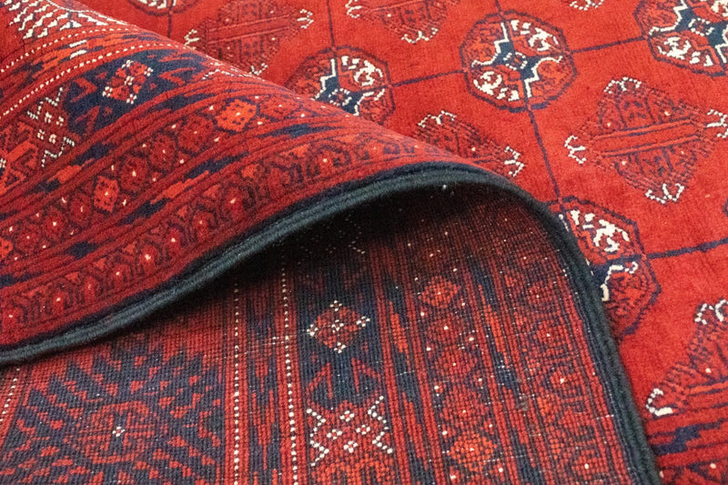 Alfombra afgana - Bukhara - 297 x 198 cm - rojo oscuro