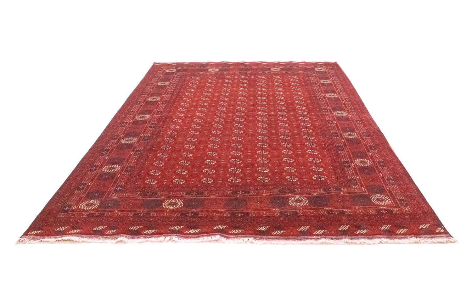 Alfombra afgana - Bukhara - 297 x 198 cm - rojo oscuro