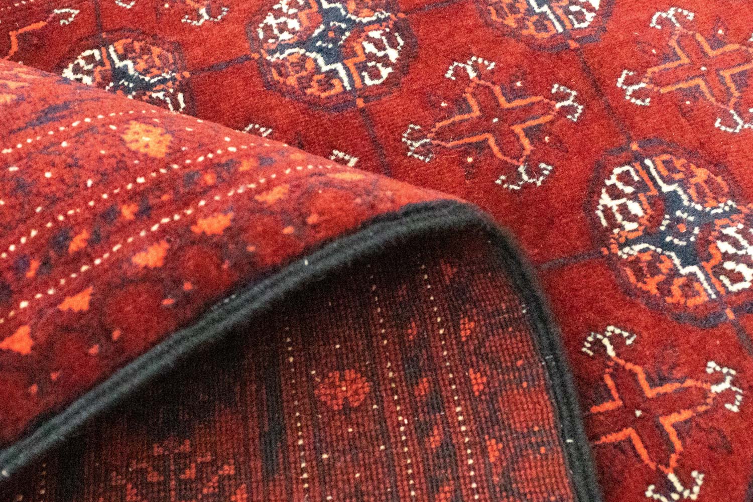 Alfombra de pasillo Alfombra afgana - Bukhara - 293 x 87 cm - rojo oscuro