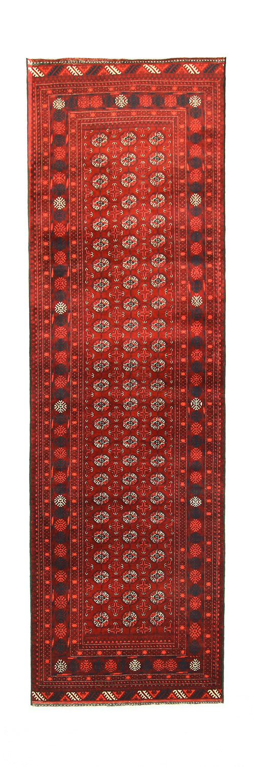 Alfombra de pasillo Alfombra afgana - Bukhara - 294 x 84 cm - rojo oscuro