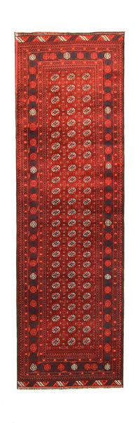 Alfombra de pasillo Alfombra afgana - Bukhara - 294 x 84 cm - rojo oscuro