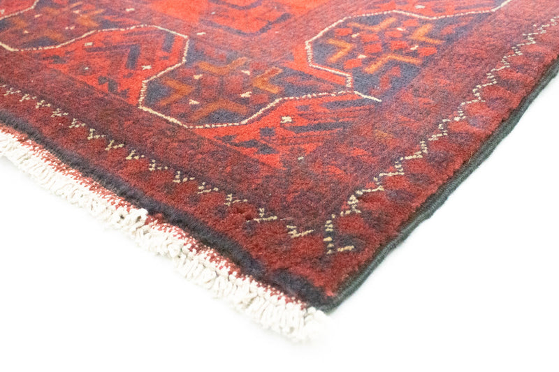 Alfombra de pasillo Alfombra afgana - Kunduz - 287 x 83 cm - rojo oscuro