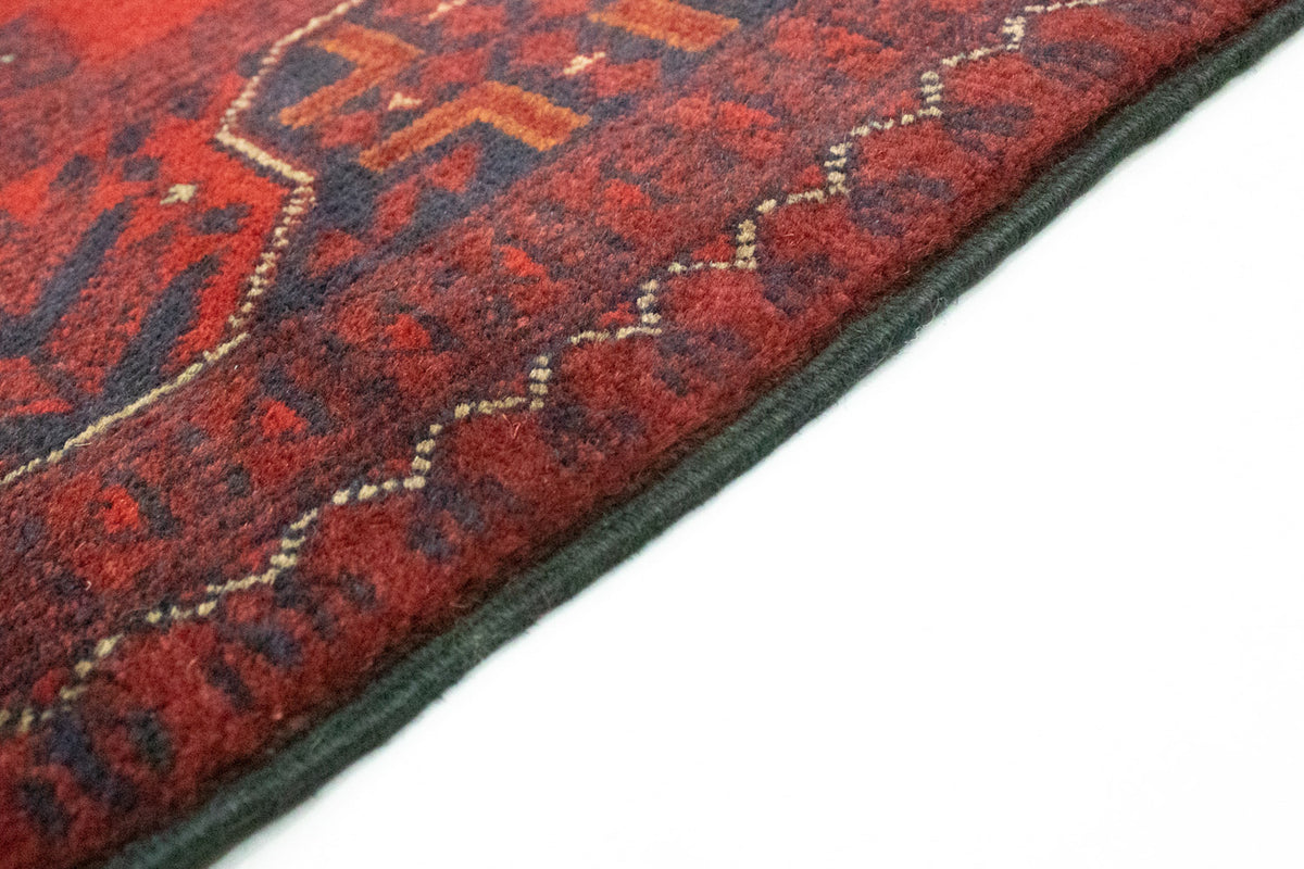 Alfombra de pasillo Alfombra afgana - Kunduz - 287 x 83 cm - rojo oscuro