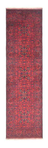 Alfombra de pasillo Alfombra afgana - Kunduz - 290 x 80 cm - rojo oscuro