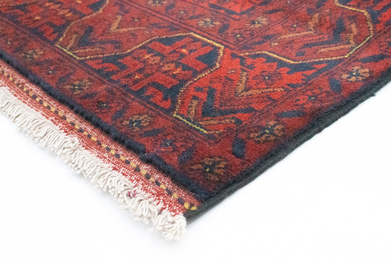Alfombra de pasillo Alfombra afgana - Kunduz - 290 x 80 cm - rojo oscuro