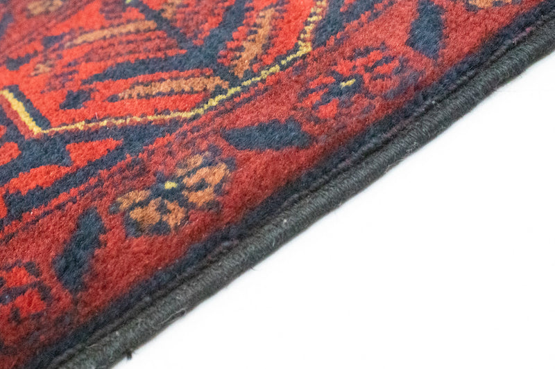 Alfombra de pasillo Alfombra afgana - Kunduz - 290 x 80 cm - rojo oscuro