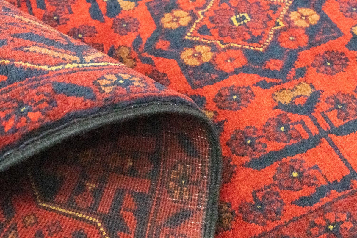 Alfombra de pasillo Alfombra afgana - Kunduz - 290 x 80 cm - rojo oscuro