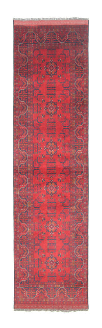 Alfombra de pasillo Alfombra afgana - Kunduz - 294 x 80 cm - rojo